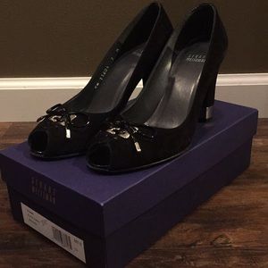 Stuart Weitzman Suede Peep Toe Heel